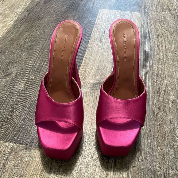 Amina muaddi pink heel #1 - Picture 1 of 6